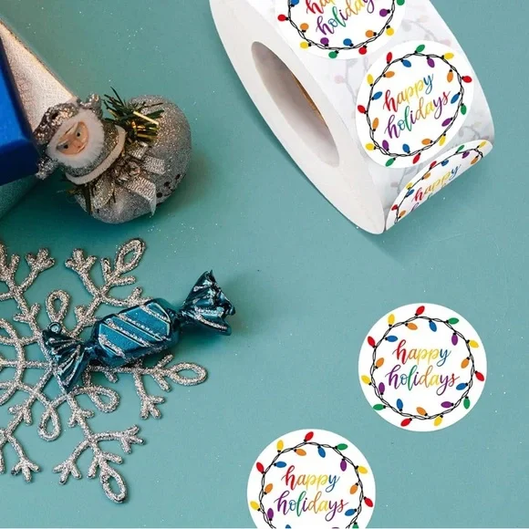 NEW! HAPPY HOLIDAYS 50 stickers - Picture 3 of 3